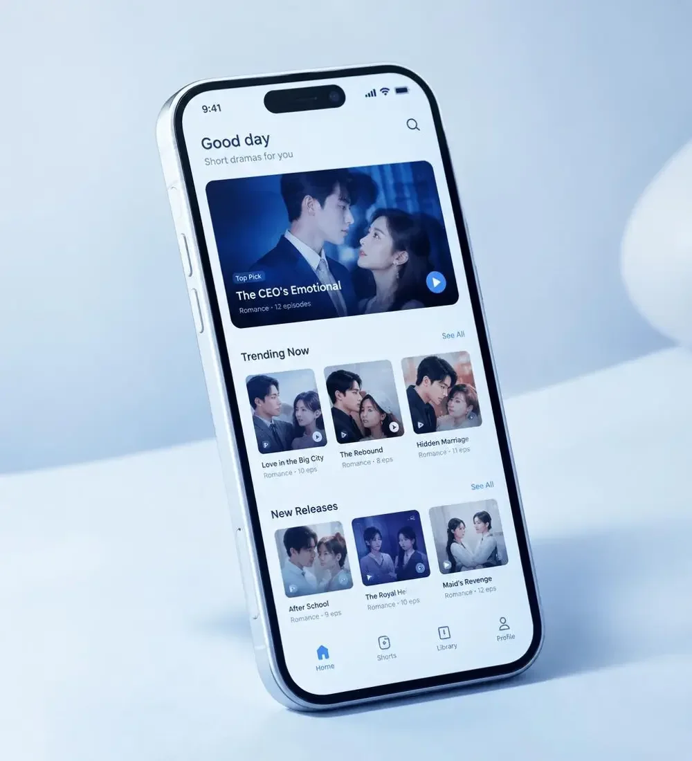 黄豆AI在线 APP 界面展示，包含短剧卡片与播放页